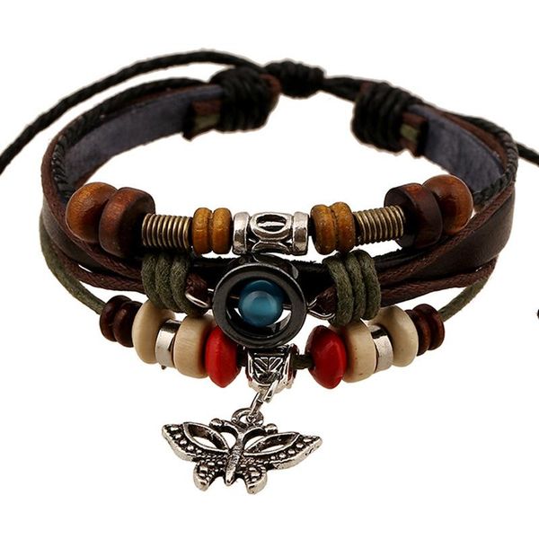 charm bracelets european and american beaded cowhide bracelet retro fashion men's hand rope punk personality street pat men, Golden;silver
charm bracelets european and american beaded cowhide bracelet retro fashion men's hand rope punk personality street pat men, Golden;silver