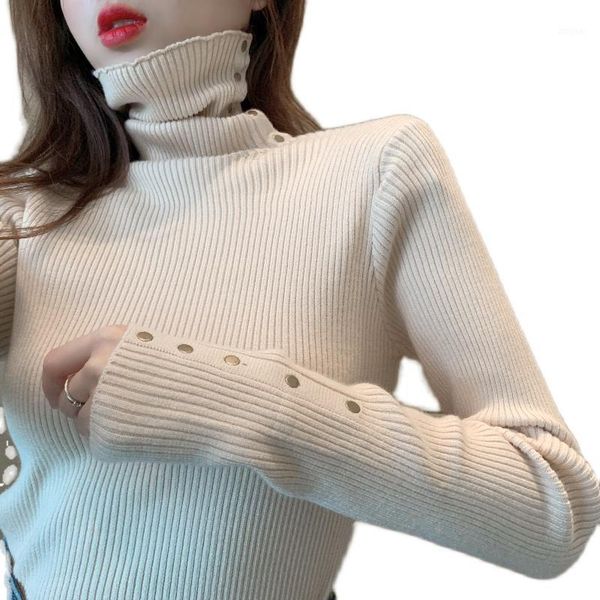 fashion sweaters women bottoming office lady solid turtleneck casual button long sleeve knitted pullovers winter 2021 women's, White;black
fashion sweaters women bottoming office lady solid turtleneck casual button long sleeve knitted pullovers winter 2021 women's, White;black
