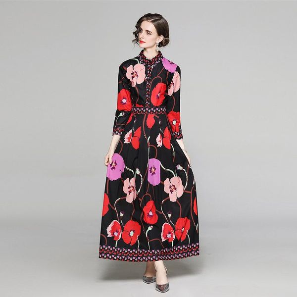 casual dresses 2021 designer runway dress long sleeve maxi women's robe turn down collar fashion floral elegant rint party, Black;gray
casual dresses 2021 designer runway dress long sleeve maxi women's robe turn down collar fashion floral elegant rint party, Black;gray
