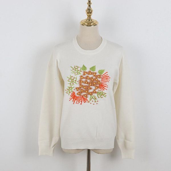 sweater women autumn winter long sleeve embroidery flowers o-neck pullovers korean vintage knitted jumpers w54, White;black
sweater women autumn winter long sleeve embroidery flowers o-neck pullovers korean vintage knitted jumpers w54, White;black