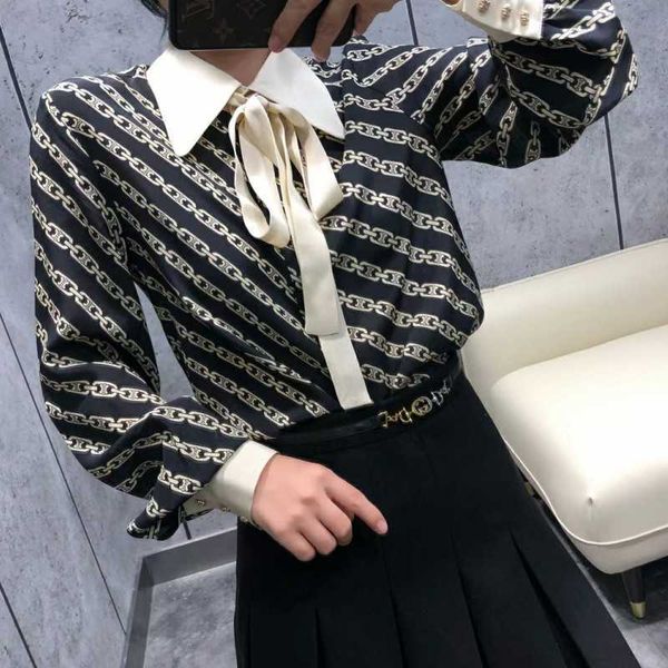 spring retro chain print bow turn down collar shirt casual long sleeve office ol blouse women 210526, White
spring retro chain print bow turn down collar shirt casual long sleeve office ol blouse women 210526, White