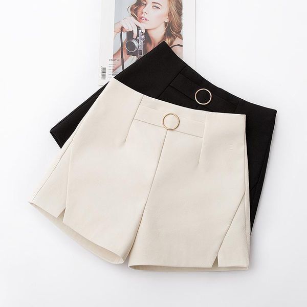 women's shorts spring and summer 2021 south korean versatile wear black high waist loose thin wide leg casual a-line for women, White;black
women's shorts spring and summer 2021 south korean versatile wear black high waist loose thin wide leg casual a-line for women, White;black