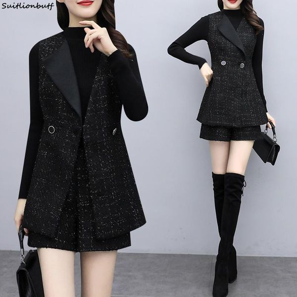 women's tracksuits s-2xl autumn 2021 clothing tweed sleeveless single button suit vest coat shorts 2 piece sets womens outfits suitlion, Gray
women's tracksuits s-2xl autumn 2021 clothing tweed sleeveless single button suit vest coat shorts 2 piece sets womens outfits suitlion, Gray