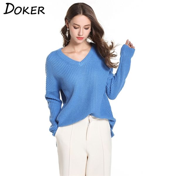 woman sweater spring long sleeve v-neck loose jumper fashion solid color femme casual knitted 210603, White;black
woman sweater spring long sleeve v-neck loose jumper fashion solid color femme casual knitted 210603, White;black