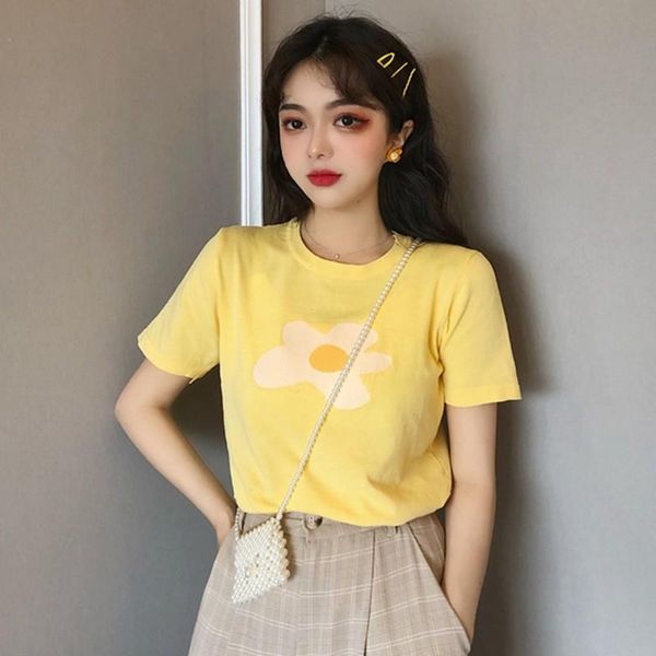 women's t-shirt casual o neck floral print tee short sleeve t shirt knitted pullover x, White
women's t-shirt casual o neck floral print tee short sleeve t shirt knitted pullover x, White