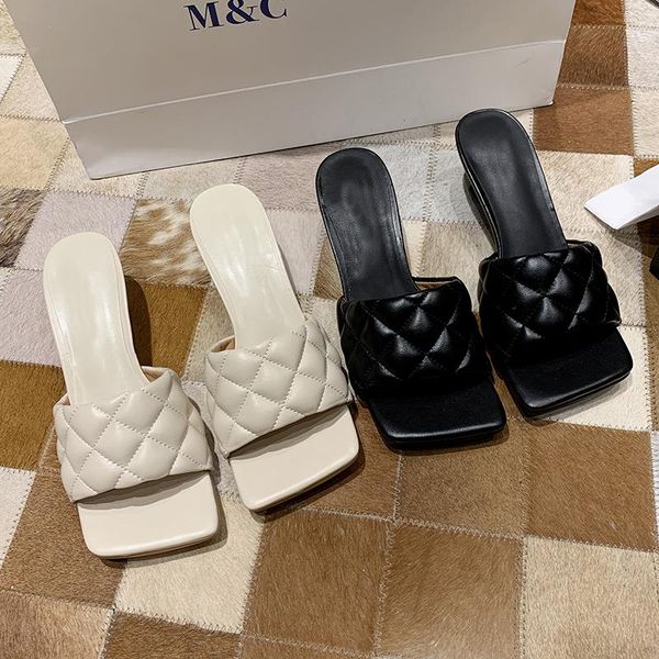 fashion brand design women slipper thin high heels square toe sandal summer ladies slide elegant dress shoes slippers, Black
fashion brand design women slipper thin high heels square toe sandal summer ladies slide elegant dress shoes slippers, Black