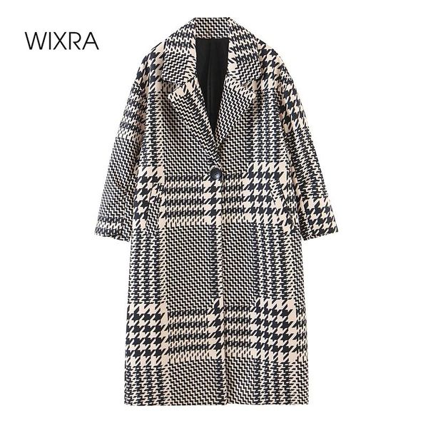 women's wool & blends wixra 2021 spring long houndstooth coats womens office lady female fashion woolen street wear loose outer, Black
women's wool & blends wixra 2021 spring long houndstooth coats womens office lady female fashion woolen street wear loose outer, Black