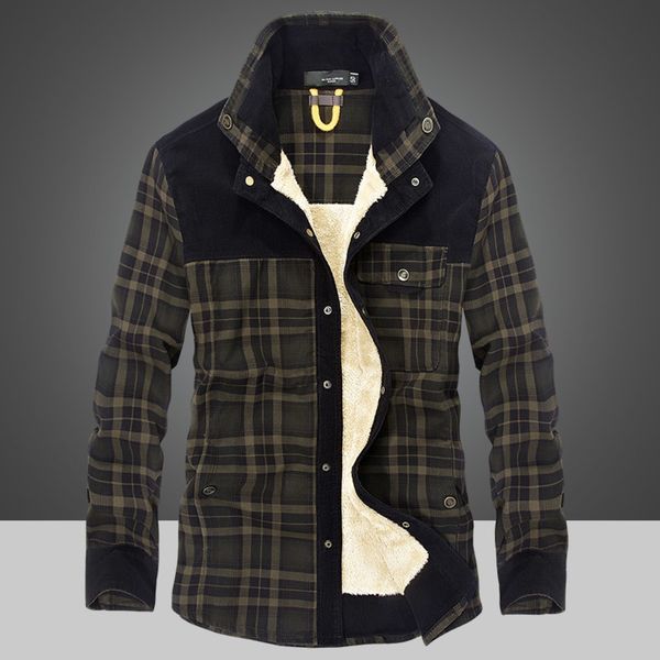 winter men thicken warm fce shirts coats 100% cotton plaid flannel military cloth chaquetas hombre size m-4xl, Black;brown
winter men thicken warm fce shirts coats 100% cotton plaid flannel military cloth chaquetas hombre size m-4xl, Black;brown