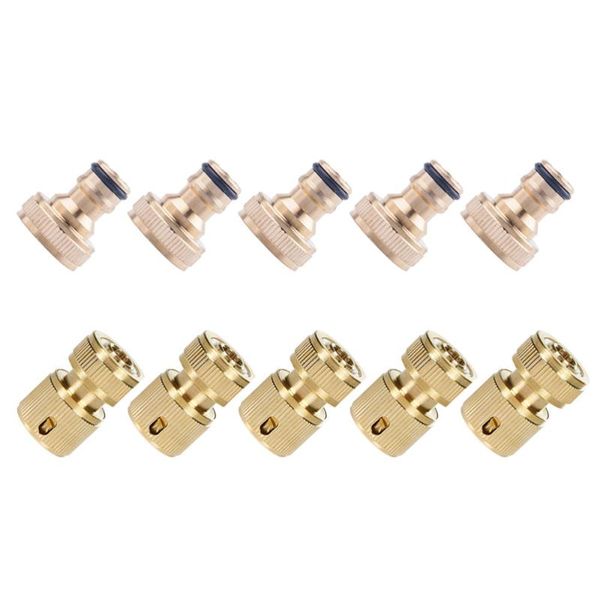 watering equipments 10pcs garden hose quick connector practical water pipe joint fittings (golden)
watering equipments 10pcs garden hose quick connector practical water pipe joint fittings (golden)