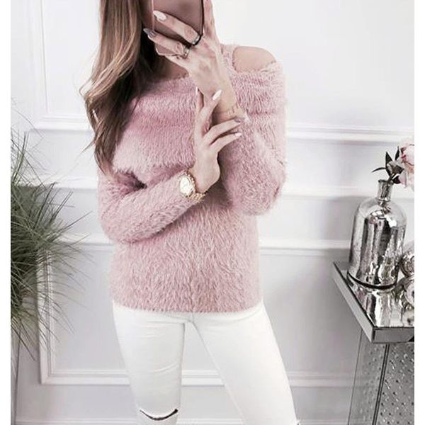 women's sweaters autumn long sleeve women sweater shoulder hollow out knitted sweet streetwear ladies pullover female jumper ws988, White;black
women's sweaters autumn long sleeve women sweater shoulder hollow out knitted sweet streetwear ladies pullover female jumper ws988, White;black