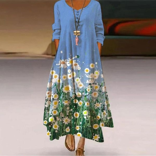 casual dresses 2021 women long sleeve floral printed dress vintage summer sundress loose cotton party vestidos robe femmel, Black;gray
casual dresses 2021 women long sleeve floral printed dress vintage summer sundress loose cotton party vestidos robe femmel, Black;gray