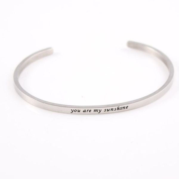 bangle stainless steel inspirational mantra bracelets engraved you're my sunshine quote hand imprint for women men, Black
bangle stainless steel inspirational mantra bracelets engraved you're my sunshine quote hand imprint for women men, Black