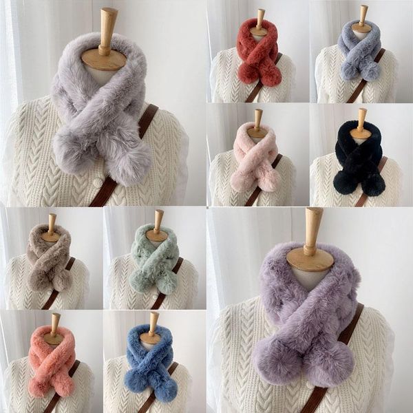 women plush scarf winter warm double ball thicken scarves rex fur collar sweet solid color soft furry shawl, Blue;gray
women plush scarf winter warm double ball thicken scarves rex fur collar sweet solid color soft furry shawl, Blue;gray