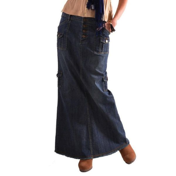 fashion long maxi a-line s-2xl denim jeans spring and summer women skirt with slit blue pockets slim hip skirts, Black
fashion long maxi a-line s-2xl denim jeans spring and summer women skirt with slit blue pockets slim hip skirts, Black