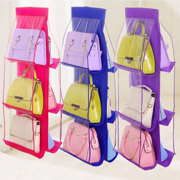 storage bags 6 pocket hanging handbag organizer for wardrobe closet transparent bag door wall clear sundry shoe with hanger pouch
storage bags 6 pocket hanging handbag organizer for wardrobe closet transparent bag door wall clear sundry shoe with hanger pouch