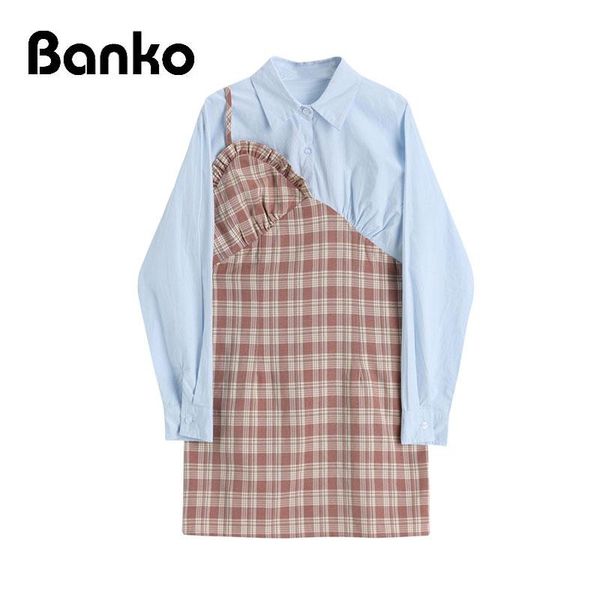 autumn vintage patchwork plaid shirt dress women elegant korean chic long sleeve high waist casual female blouse dresses, Black;gray
autumn vintage patchwork plaid shirt dress women elegant korean chic long sleeve high waist casual female blouse dresses, Black;gray