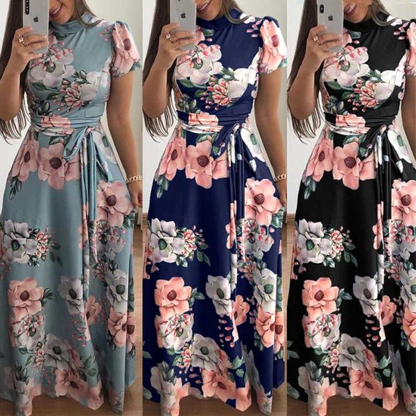 women summer maxi dress casual o-neck short sleeve lace-up party dress plus size 3xl summer floral print tunic boho dresses 210527, Black;gray
women summer maxi dress casual o-neck short sleeve lace-up party dress plus size 3xl summer floral print tunic boho dresses 210527, Black;gray