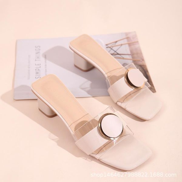 gorgeous round metal buckle strap patchwork clear slippers women thicken high heels flip flops girls pink square toe slides 2021, Black
gorgeous round metal buckle strap patchwork clear slippers women thicken high heels flip flops girls pink square toe slides 2021, Black