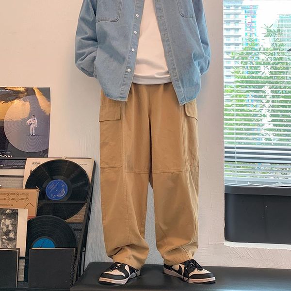 men's pants cotton oversized casual men fashion multi-pocket cargo streetwear loose hip hop wide leg mens trousers, Black
men's pants cotton oversized casual men fashion multi-pocket cargo streetwear loose hip hop wide leg mens trousers, Black