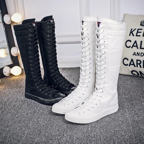 boots 2021 women canvas fashion zipper lace up long comfortable casual flats over the knee high shoes, Black
boots 2021 women canvas fashion zipper lace up long comfortable casual flats over the knee high shoes, Black