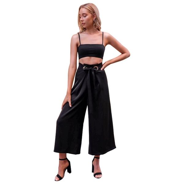 women's pants & capris high waist wide leg women solid loose casual drawstring elegant office ladies ankle-length trousers, Black;white
women's pants & capris high waist wide leg women solid loose casual drawstring elegant office ladies ankle-length trousers, Black;white
