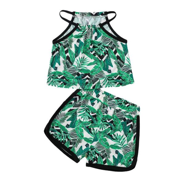 summer children leaf print clothes set, girls sleeveless o-neck +side split short pants clothing sets, White
summer children leaf print clothes set, girls sleeveless o-neck +side split short pants clothing sets, White