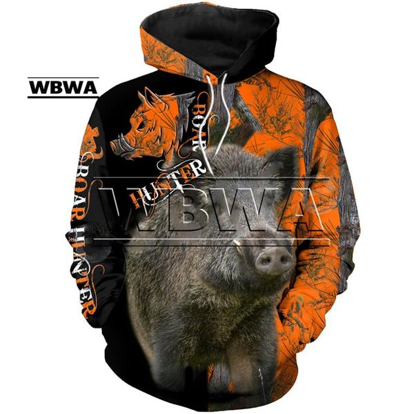 men's hoodies & sweatshirts est boar animal hunting camo tattoo 3dprint pullover fashion streetwear sweatshirts/hoodies/jackeyk0016, Black
