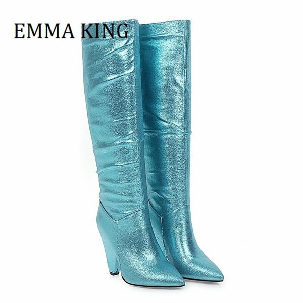 boots women knee-high spike heels fold pointed toe women's shiny leather wedding party shoes botas de mujer, Black
boots women knee-high spike heels fold pointed toe women's shiny leather wedding party shoes botas de mujer, Black