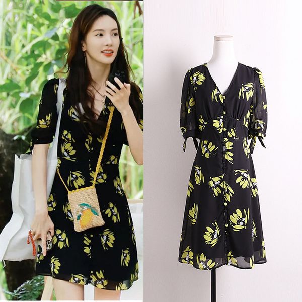 luxury casual dresses perfect 2 jinchen same cloth women's black printed v-neck high waist chiffon floral drs summer, Black;gray
luxury casual dresses perfect 2 jinchen same cloth women's black printed v-neck high waist chiffon floral drs summer, Black;gray