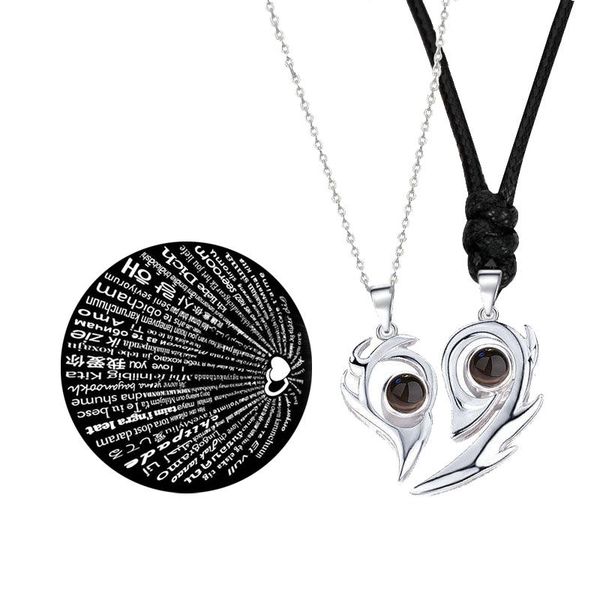 pendant necklaces 2pcs/set couple 100 languages i love you lovers heart magnetic necklace for women valentine's day jewelry gift, Silver
pendant necklaces 2pcs/set couple 100 languages i love you lovers heart magnetic necklace for women valentine's day jewelry gift, Silver