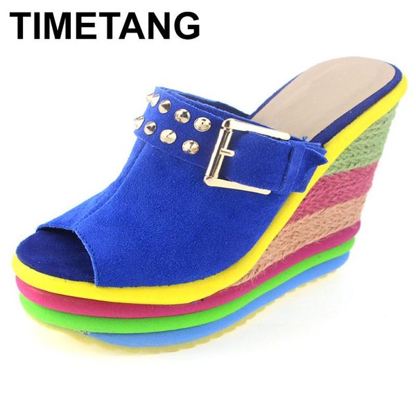 sandalias plataforma summer shoes woman bohemia rainbow high heel slip on peep toe platform wedges sandals womens slippers, Black
sandalias plataforma summer shoes woman bohemia rainbow high heel slip on peep toe platform wedges sandals womens slippers, Black