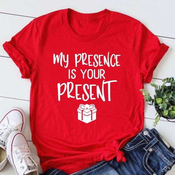 women's t-shirt my presence is your present shirt christmas for women merry and bright funny black holiday, White
women's t-shirt my presence is your present shirt christmas for women merry and bright funny black holiday, White
