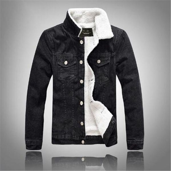 winter men's denim jacket black slim thick lamb fleece plus clothes coat jackets, Black;brown
winter men's denim jacket black slim thick lamb fleece plus clothes coat jackets, Black;brown