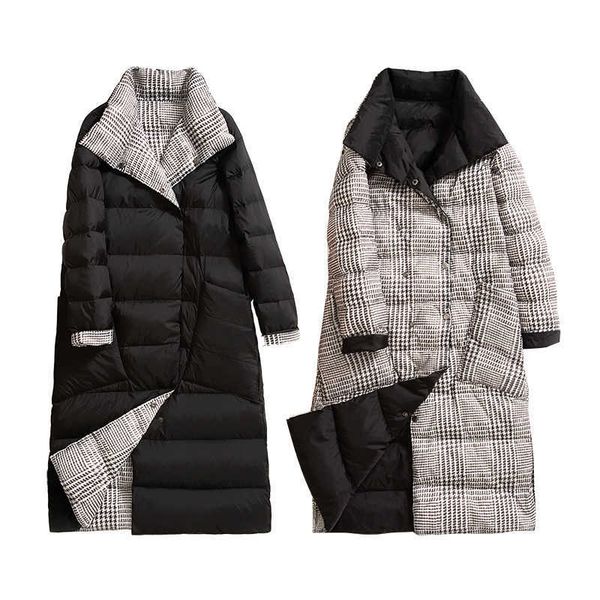 getspring women jackets down coats color matching plus size long jackets vintage black white winter 210601
getspring women jackets down coats color matching plus size long jackets vintage black white winter 210601