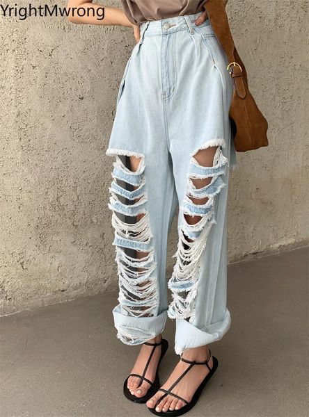 women's jeans boyfriend streetwear women fashion baggy straight denim pant ripped hole cowboy loose long trouser korean vintage, Blue
women's jeans boyfriend streetwear women fashion baggy straight denim pant ripped hole cowboy loose long trouser korean vintage, Blue