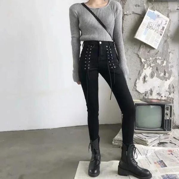 women's jeans high waist skinny woman female korean style 2021 spring summer streetwear jean lace up ankle length denim pants, Blue
women's jeans high waist skinny woman female korean style 2021 spring summer streetwear jean lace up ankle length denim pants, Blue