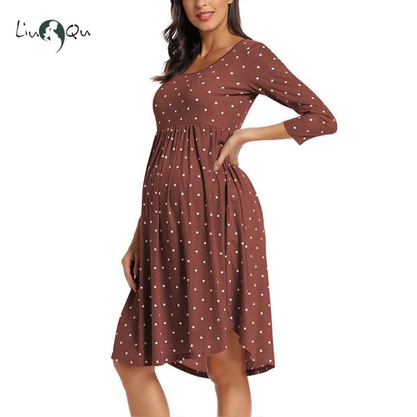 womens casual maternity dress long sleeve knee length polka dot autumn winter pregnant dress pregnancy clothes for baby shower, White
womens casual maternity dress long sleeve knee length polka dot autumn winter pregnant dress pregnancy clothes for baby shower, White