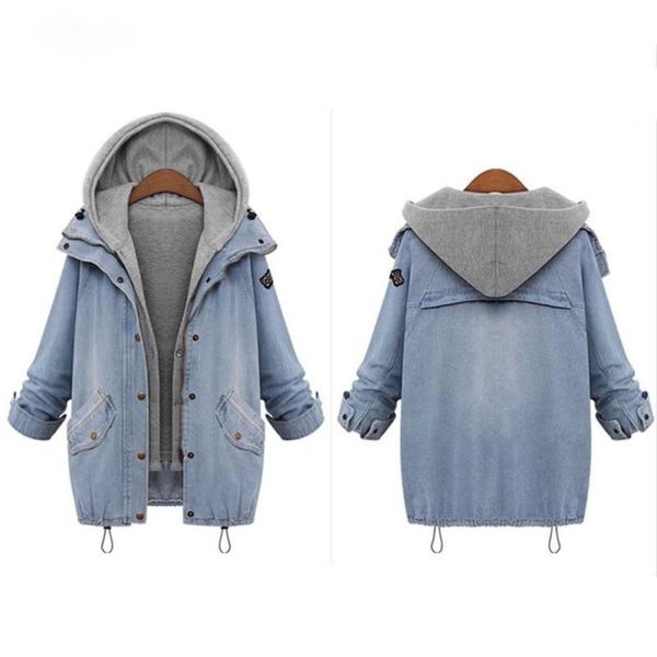 women's jackets warm collar hooded coat jacket denim parka outwear long bomber women streatwear plus size winter jean, Black;brown
women's jackets warm collar hooded coat jacket denim parka outwear long bomber women streatwear plus size winter jean, Black;brown