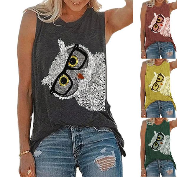 Camisoles Fashion Vest 2021 Women' Popular Owl Print Round Neck Sleeveless T-shirt, Gray
Camisoles Fashion Vest 2021 Women' Popular Owl Print Round Neck Sleeveless T-shirt, Gray