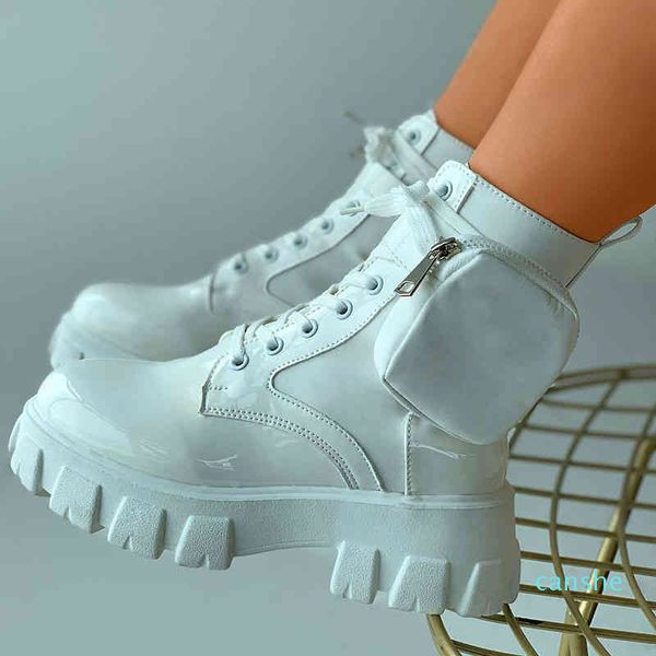 women ankle booties double buckle lace up side portable bag ladies motorcycle boot fashion pocket design combat, Black
women ankle booties double buckle lace up side portable bag ladies motorcycle boot fashion pocket design combat, Black