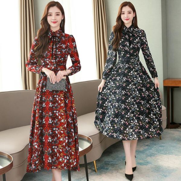 casual dresses dress long-sleeved women's 2021 spring clothing style korean-style slim fit slimming floral chiffon maxi, Black;gray
casual dresses dress long-sleeved women's 2021 spring clothing style korean-style slim fit slimming floral chiffon maxi, Black;gray