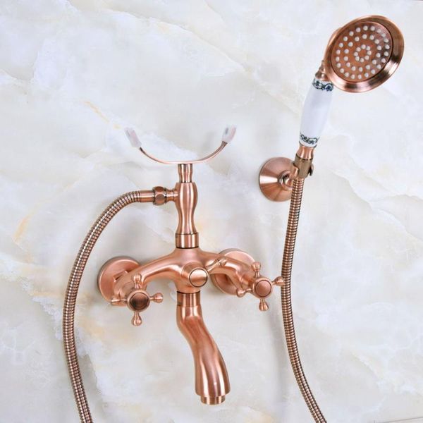 antique red copper brass double cross handles wall mounted bathroom clawfoot bathtub tub faucet mixer tap w/hand shower ana370 sets
antique red copper brass double cross handles wall mounted bathroom clawfoot bathtub tub faucet mixer tap w/hand shower ana370 sets