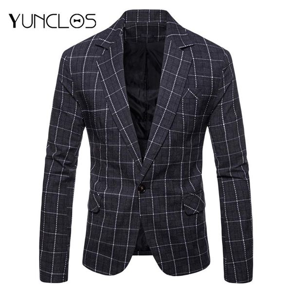 men's suits & blazers yunclos 2021 slim fit business men suit blazer classic plaid print jacket casual male prom, White;black
men's suits & blazers yunclos 2021 slim fit business men suit blazer classic plaid print jacket casual male prom, White;black