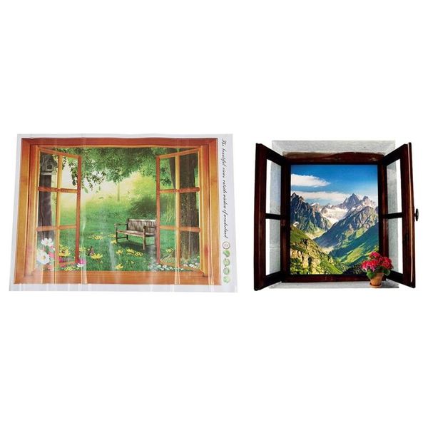wall stickers -2pcs removable 3d window scenery sticker home decor decals mural decal, exotic view & art us
wall stickers -2pcs removable 3d window scenery sticker home decor decals mural decal, exotic view & art us