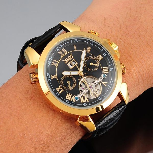 wristwatches jaragar mens watches auto day date self-wind mechanical male clock skeleton tourbillon wristwatch leather stra, Slivery;brown
wristwatches jaragar mens watches auto day date self-wind mechanical male clock skeleton tourbillon wristwatch leather stra, Slivery;brown