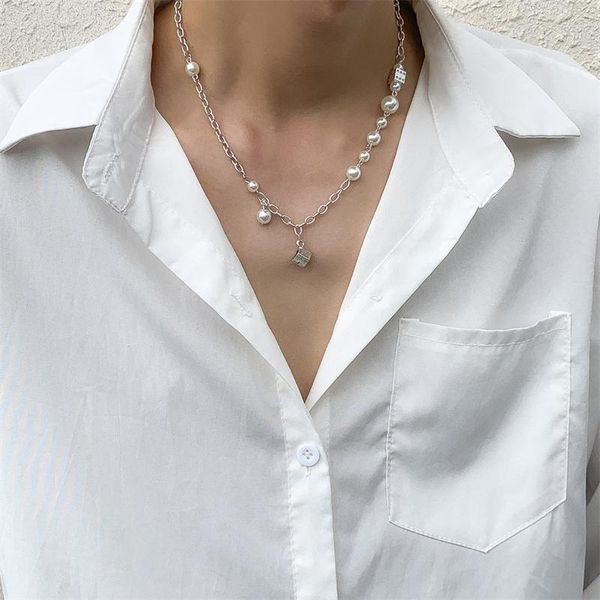 pendant necklaces trendy hip-hop style imitation pearl stitching necklace simple personality men and women the same jewelry, Silver
pendant necklaces trendy hip-hop style imitation pearl stitching necklace simple personality men and women the same jewelry, Silver