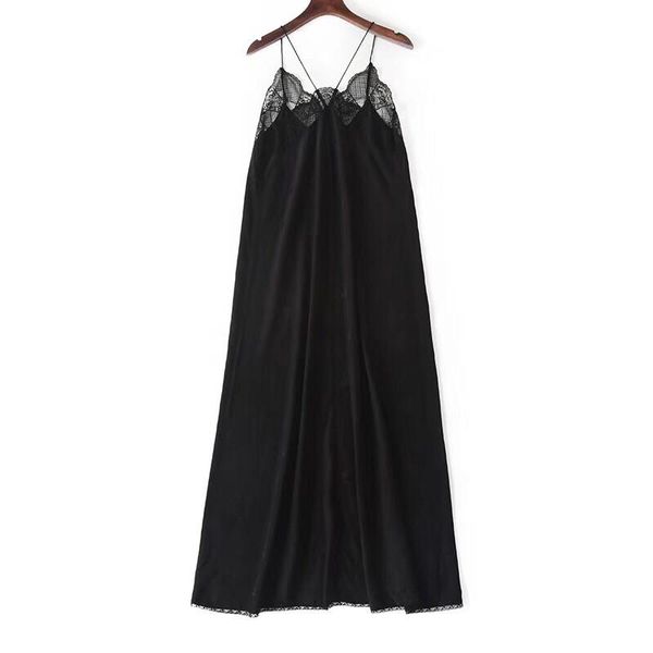 black silk midi dress lace embroidered hem stretch waist fashion jacquard spaghetti strap casual dresses, Black;gray
black silk midi dress lace embroidered hem stretch waist fashion jacquard spaghetti strap casual dresses, Black;gray