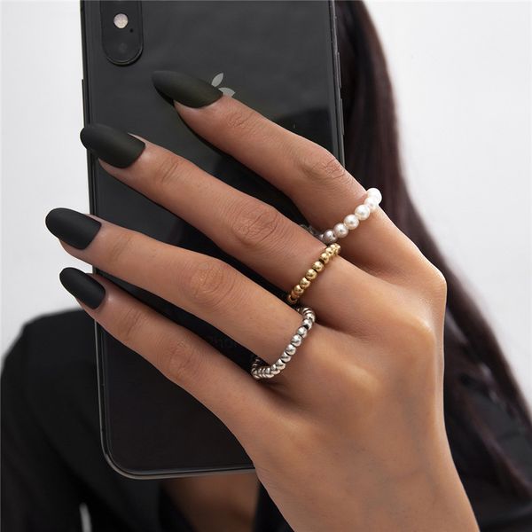 imitation pearl elastic beaded rings european punk ccb gold silver finger ring women 3 piece party gift hand jewelry accessories wholesale, Golden;silver
imitation pearl elastic beaded rings european punk ccb gold silver finger ring women 3 piece party gift hand jewelry accessories wholesale, Golden;silver