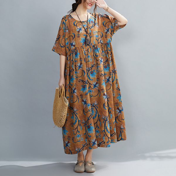 johnature print flower vintage mid-calf dresses summer o-neck short sleeve loose women dresses 210521, Black;gray
johnature print flower vintage mid-calf dresses summer o-neck short sleeve loose women dresses 210521, Black;gray