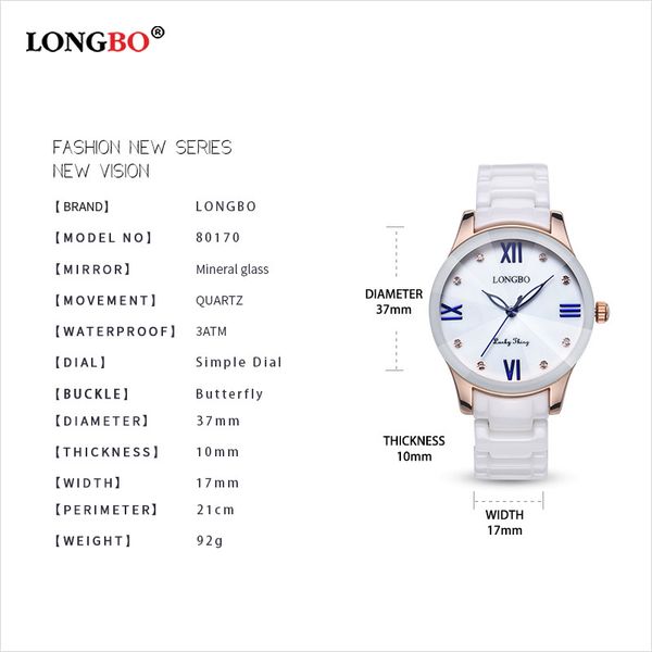 longbo luxury women diamond watches japan quartz 5 atm waterproof ladies watch stainless steel fashion reloj mujer brw 801701, Slivery;brown
longbo luxury women diamond watches japan quartz 5 atm waterproof ladies watch stainless steel fashion reloj mujer brw 801701, Slivery;brown